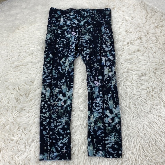 Lululemon Fast & Free Crop II *Nulux 19" Pixel Haze Multi Black - Picture 1 of 6